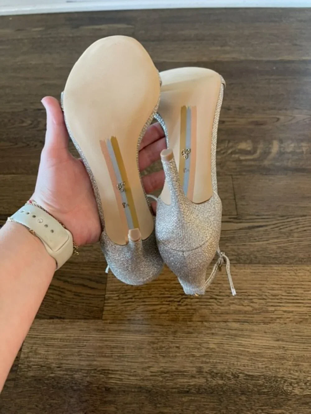 Sam Edelman Patti Patello Gold Mesh Ankle Strap Heeled Sandals - 8.5 NIB